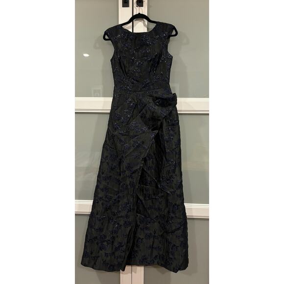 Betsy & Adam Brocade Ruffled Gown Dress | SIZE 4 - Picture 2 of 3